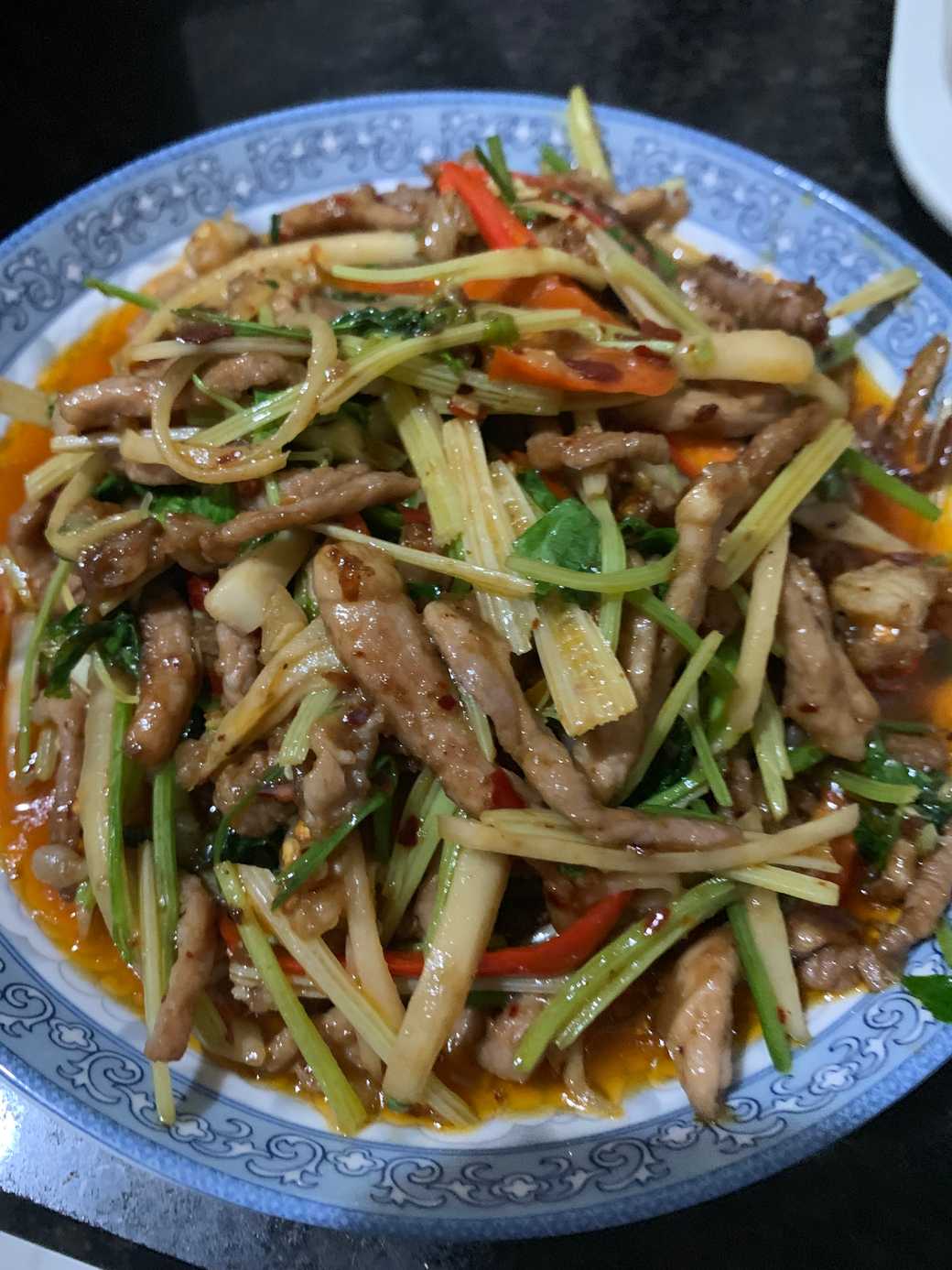 Celery Fried Meat Slice